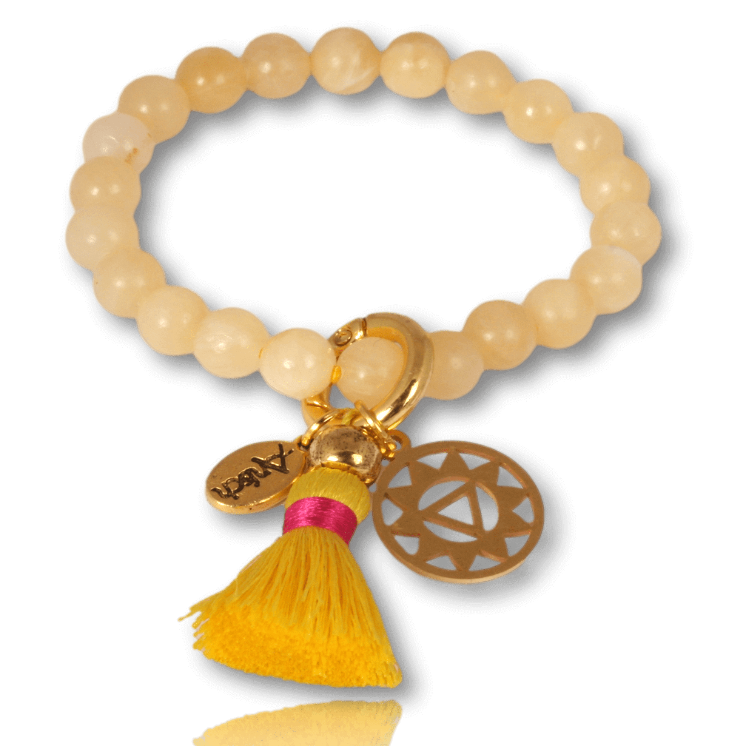 Honey calcite gemstone bracelet gold-plated for your solar plexus chakra: self-worth & personality