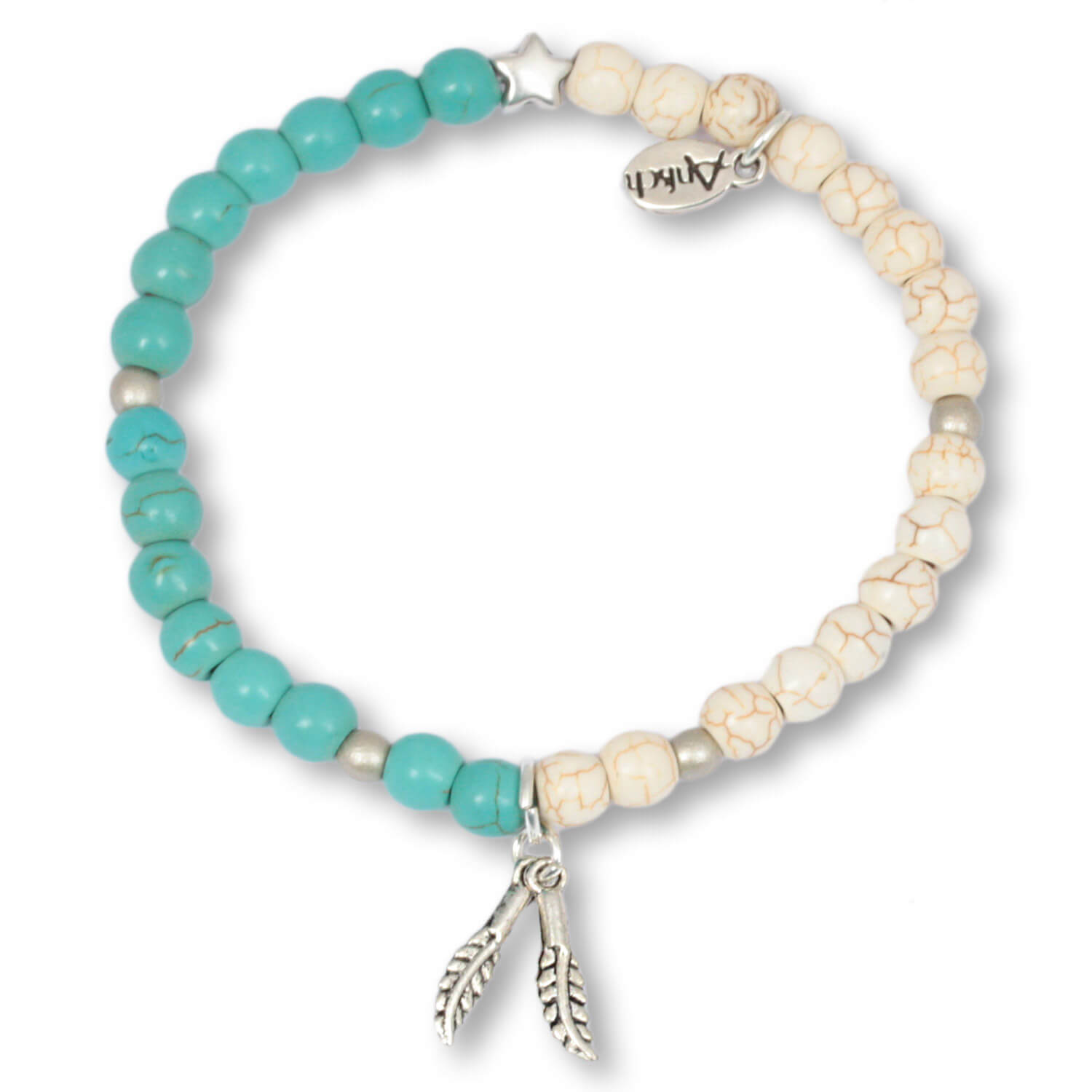 Turquoise Feather – Edelsteinarmband mit Adlerfedern