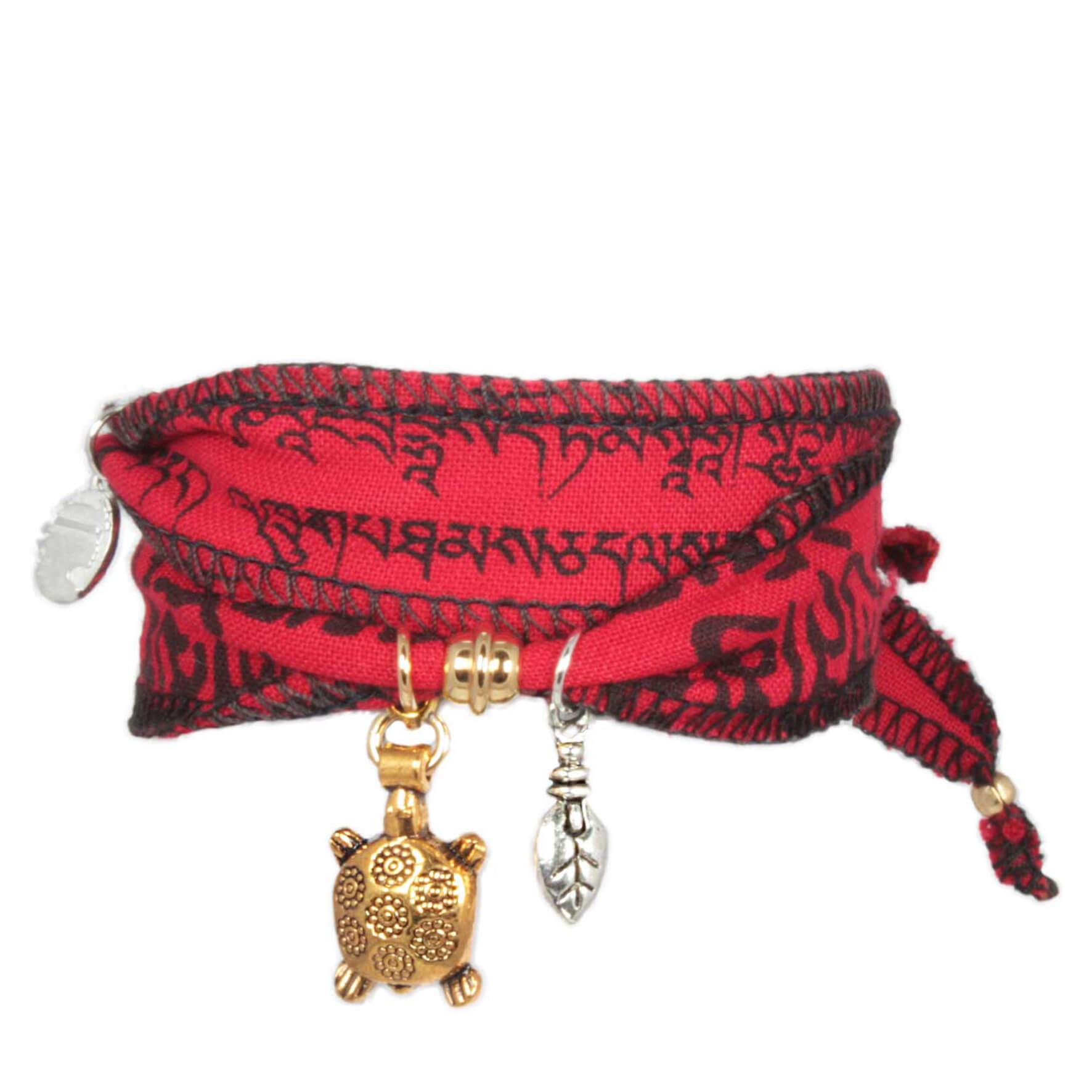 Fire Turtle - Tibetan Wish bracelet made from Tibetan prayer flags