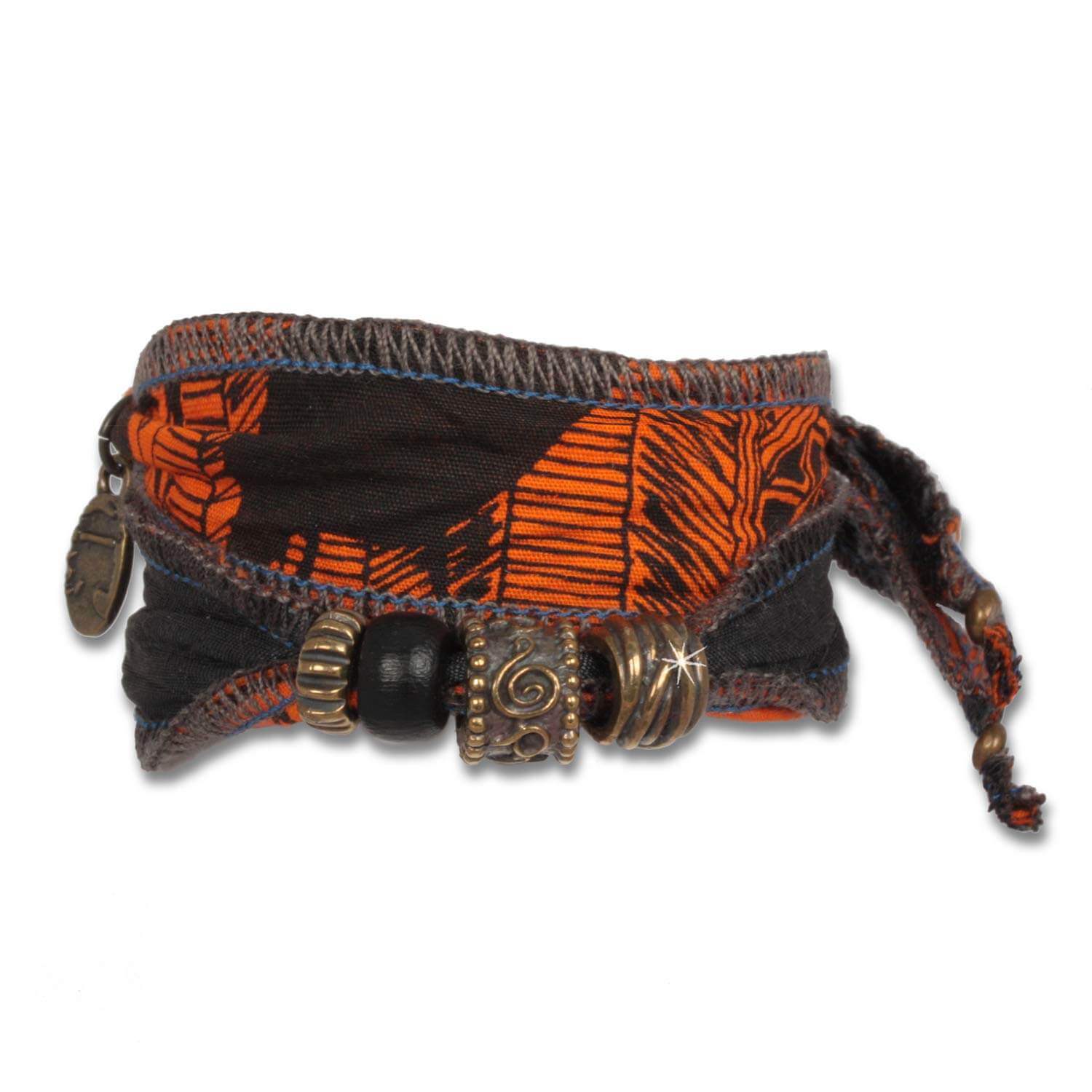 Fire Zulu - Tribal Beads men's bracelet made of african fabrics