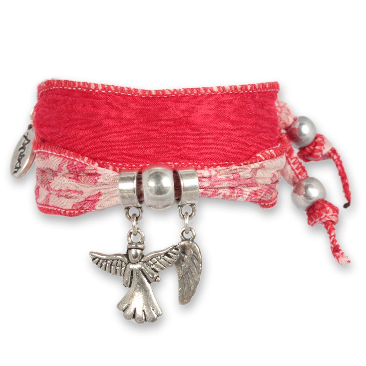 Cherry Red - Wings of Hope bracelet from indian saris