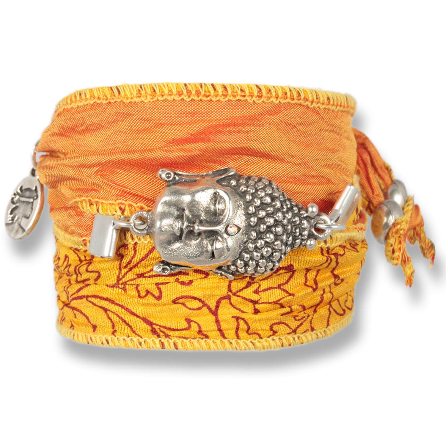 Blooming Yellow - Buddha of Wisdom Bracelet from Indian Saris