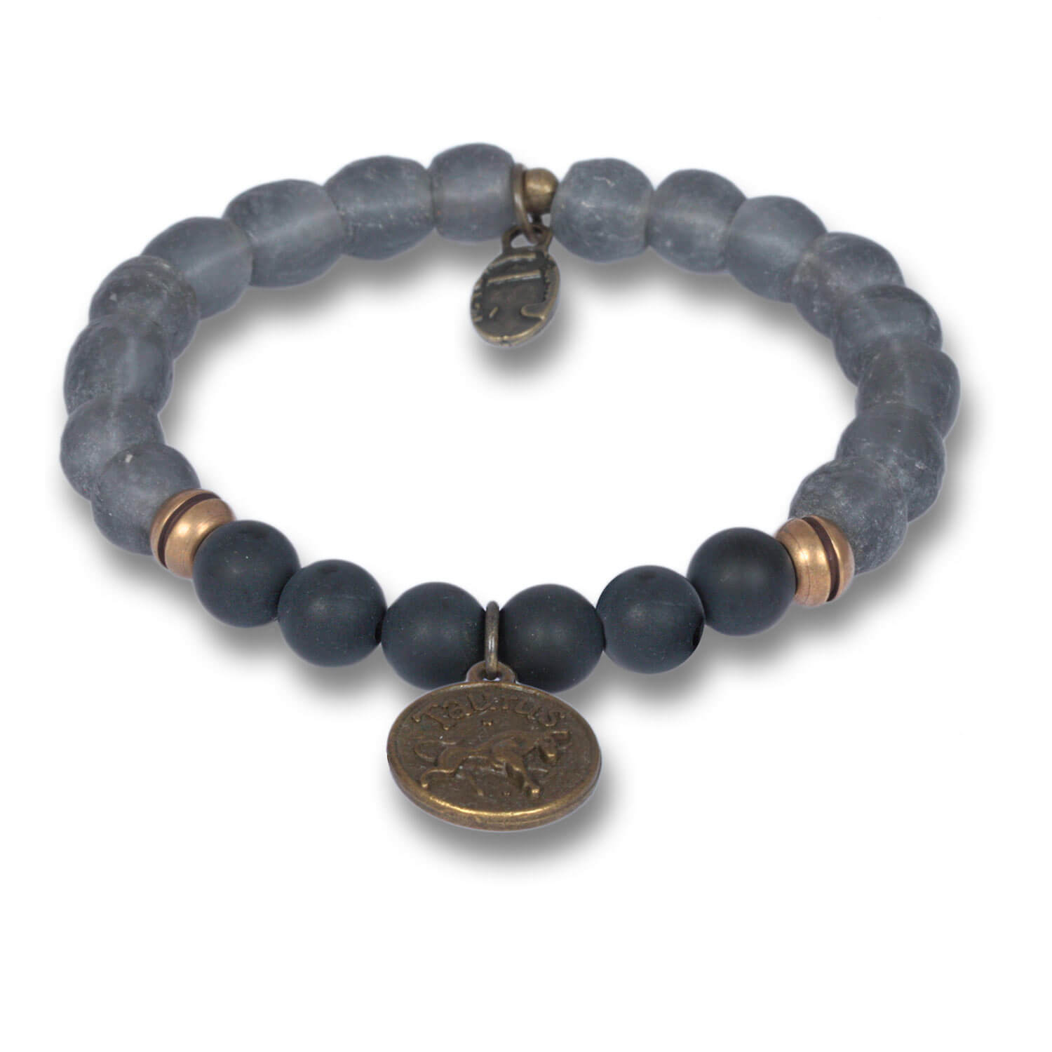 Stier - Signs of Zodiac Zodiac Bracelet made of Onyx &amp; Krobo Beads