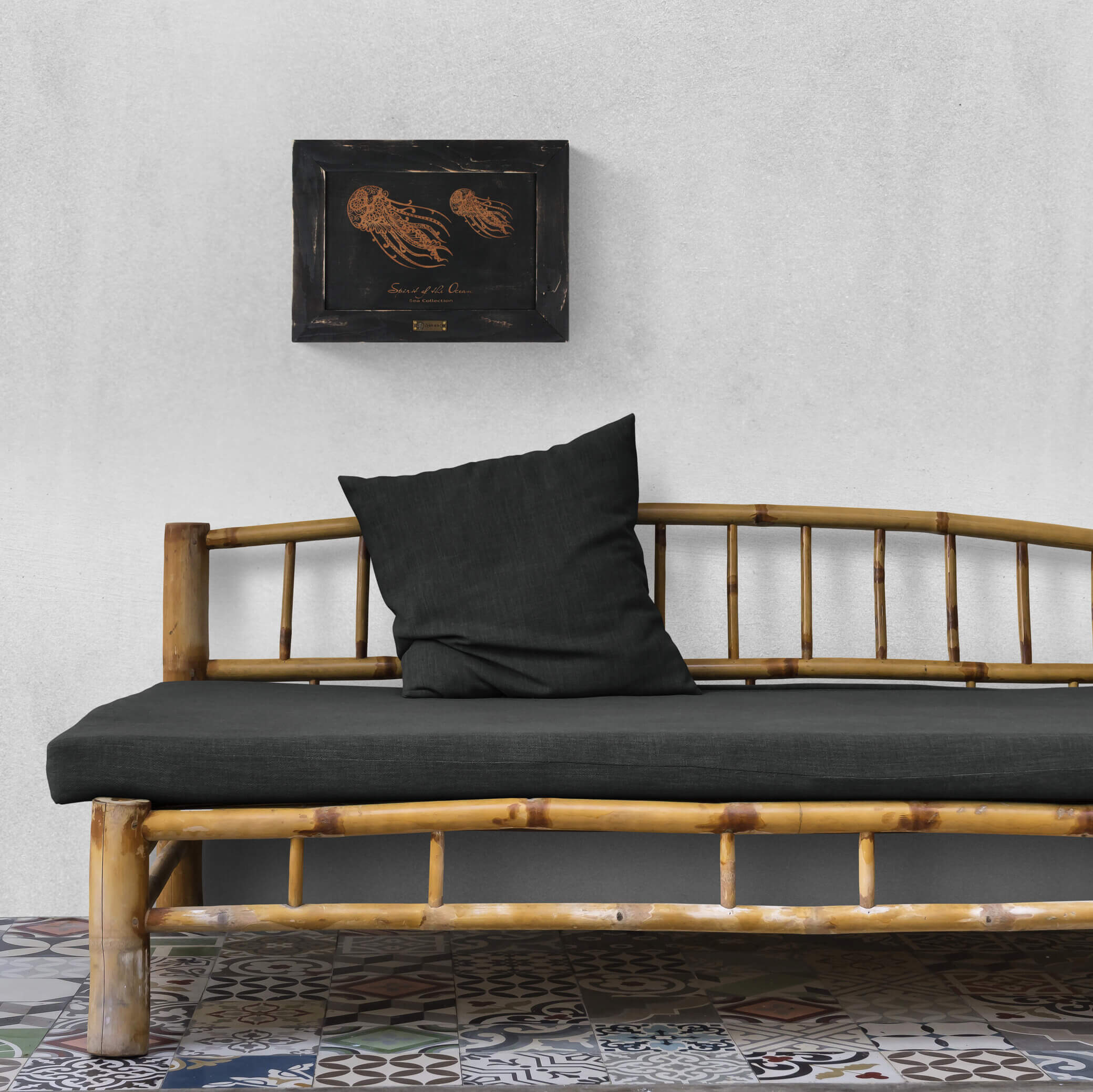 Tropical_outdoor_seat Wandbild "Spirit of the Ocean" - Gravurtechnik auf Holz, handgemacht