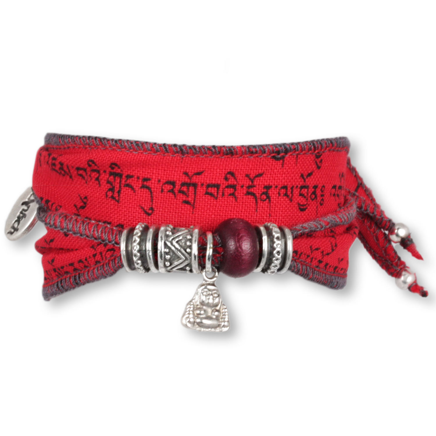 Fire Little Buddha - Tibetan Wish bracelet made from Tibetan prayer flags