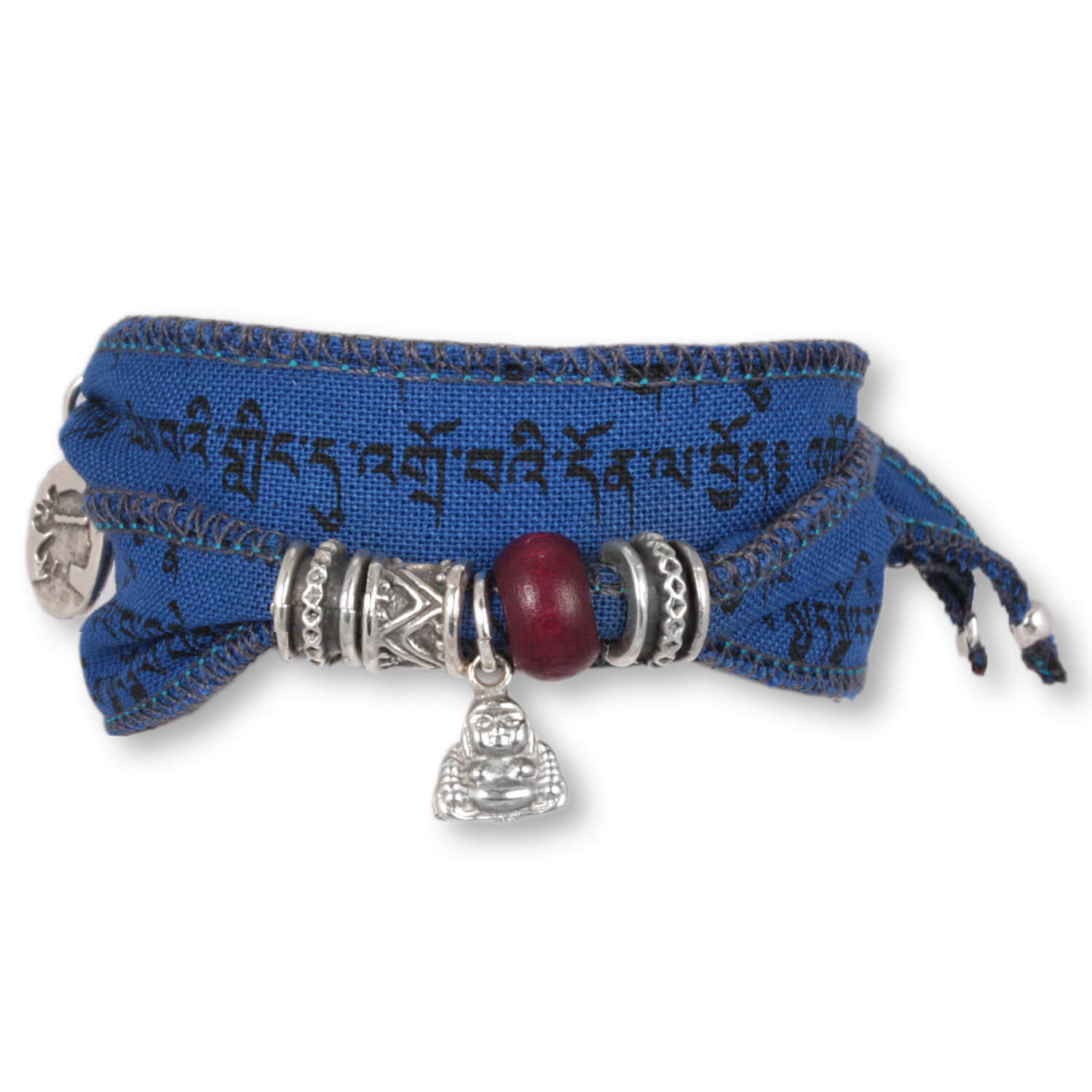 Space Little Buddha - Tibetan Wish bracelet made from Tibetan prayer flags