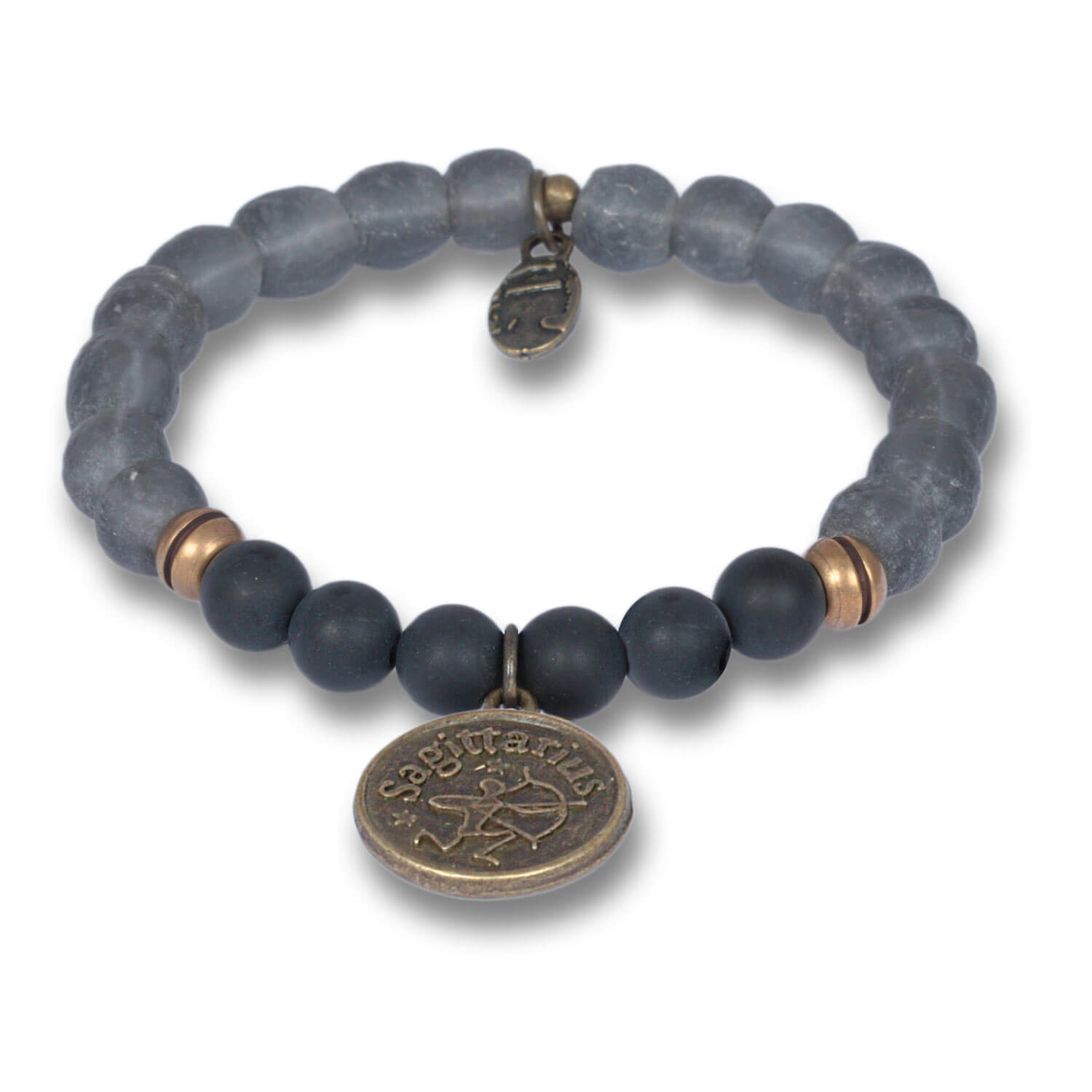 Sch-tze - Signs of Zodiac Zodiac Bracelet made of Onyx &amp; Krobo Beads