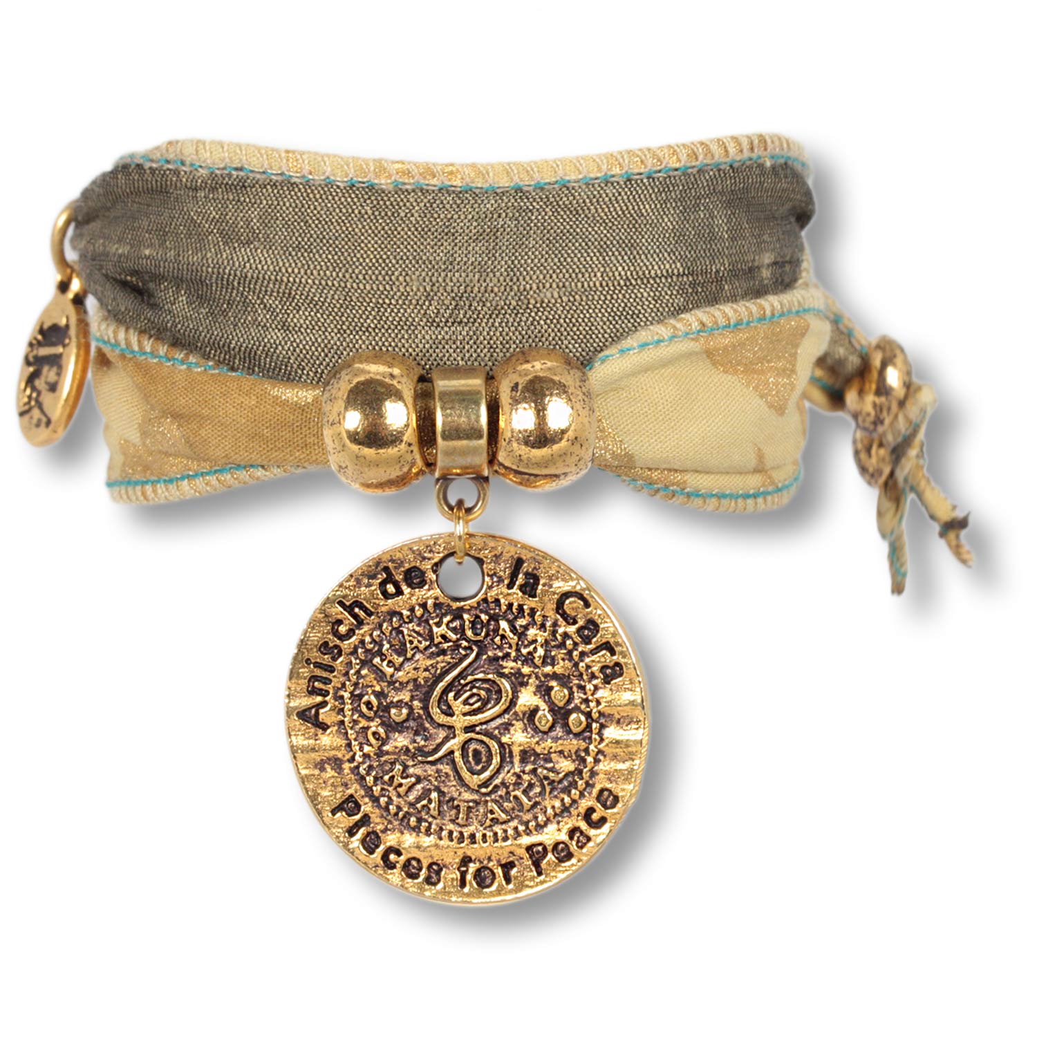 Golden Sun - Hakuna Matata Sun Fabric Coin Bracelet