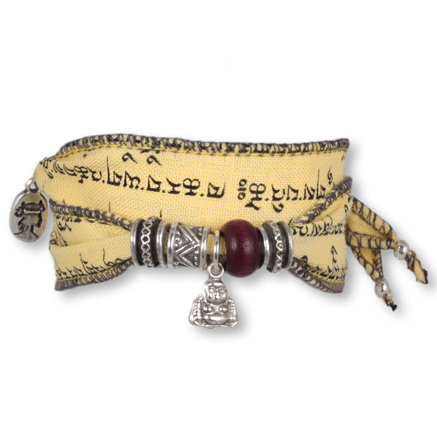Earth Little Buddha - Tibetan Wish bracelet made from Tibetan prayer flags
