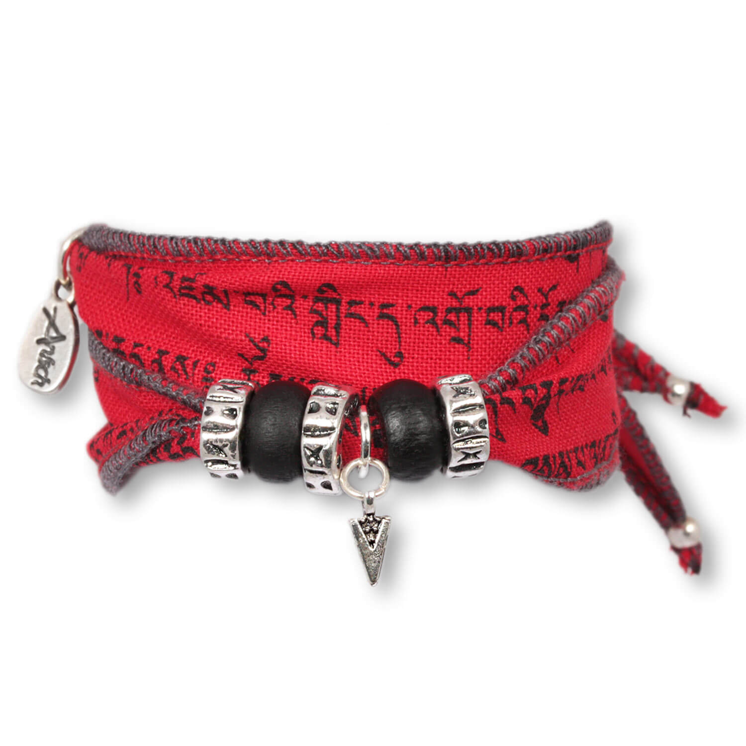 Fire Arrow - Tibetan Wish bracelet made from Tibetan prayer flags