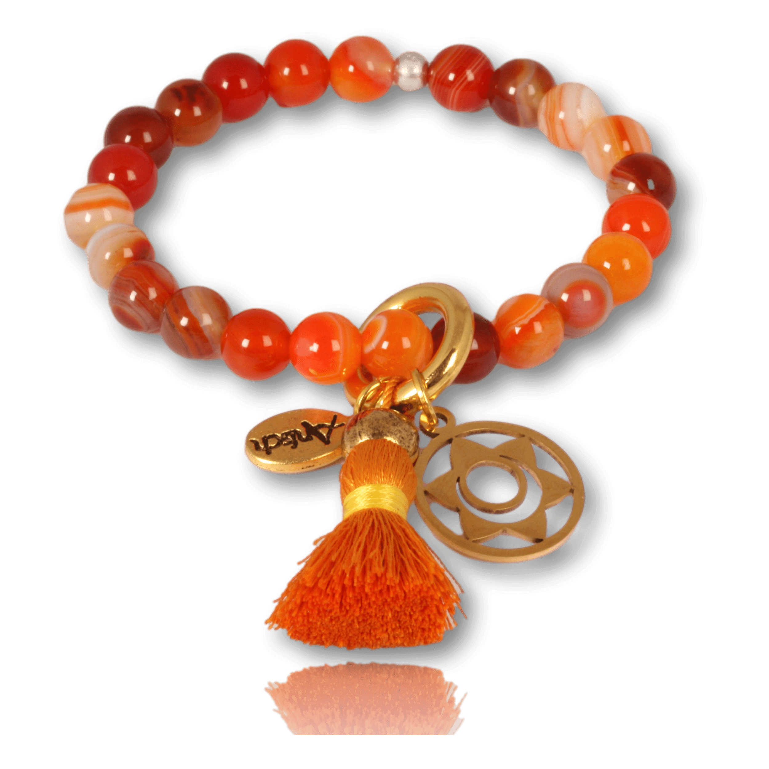 Carnelian gemstone bracelet gold-plated for your sacral chakra: zest for life & abundance