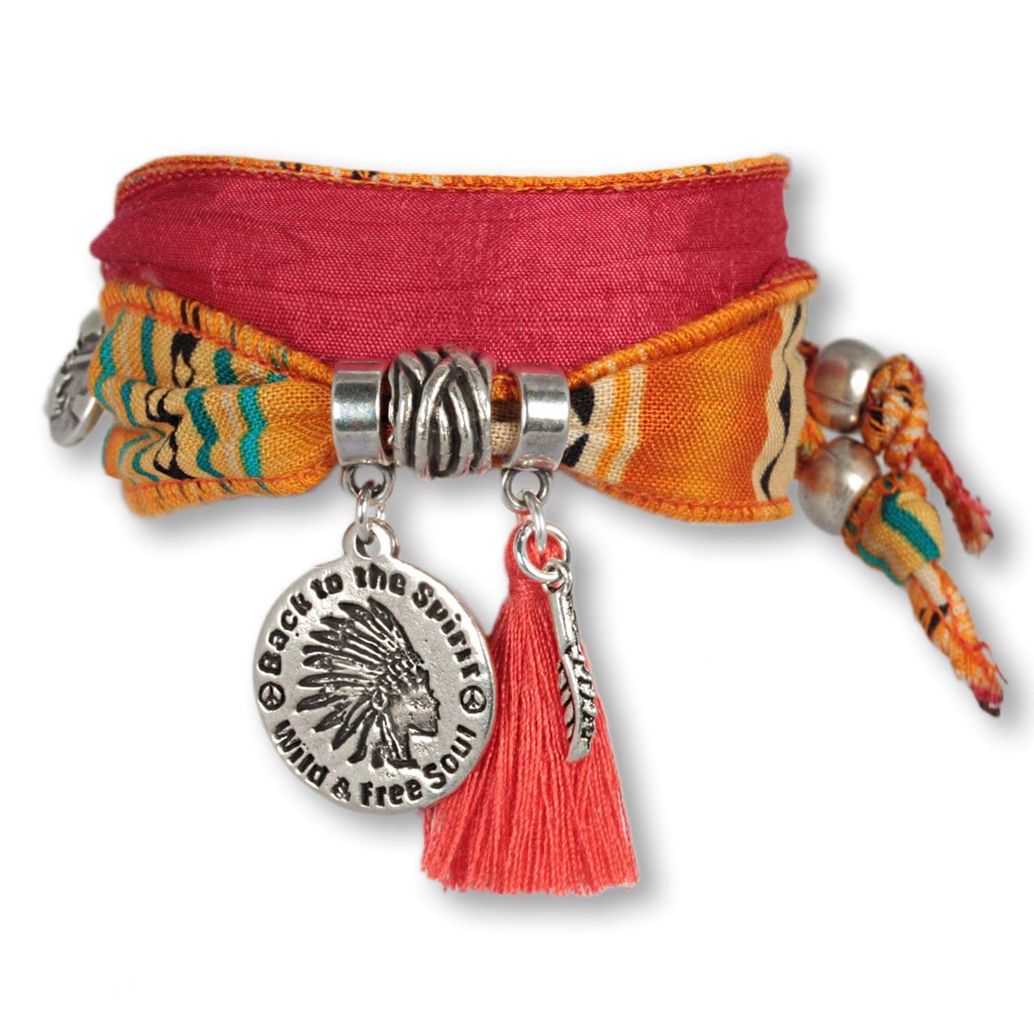 Desert Sun Coin- coin bracelet with traditional patterns