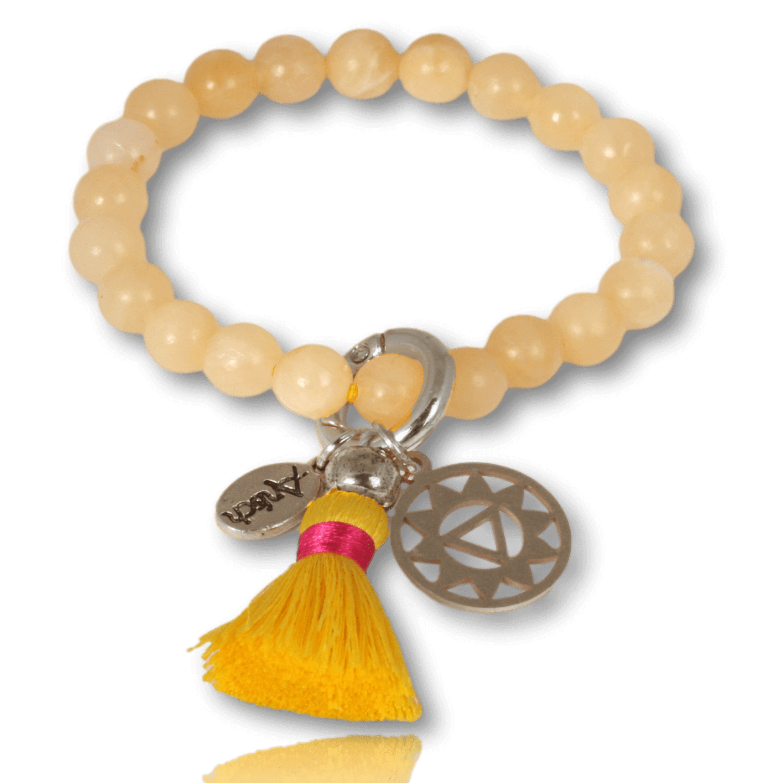 Honey calcite gemstone bracelet silver-plated for your solar plexus chakra: self-worth & personality