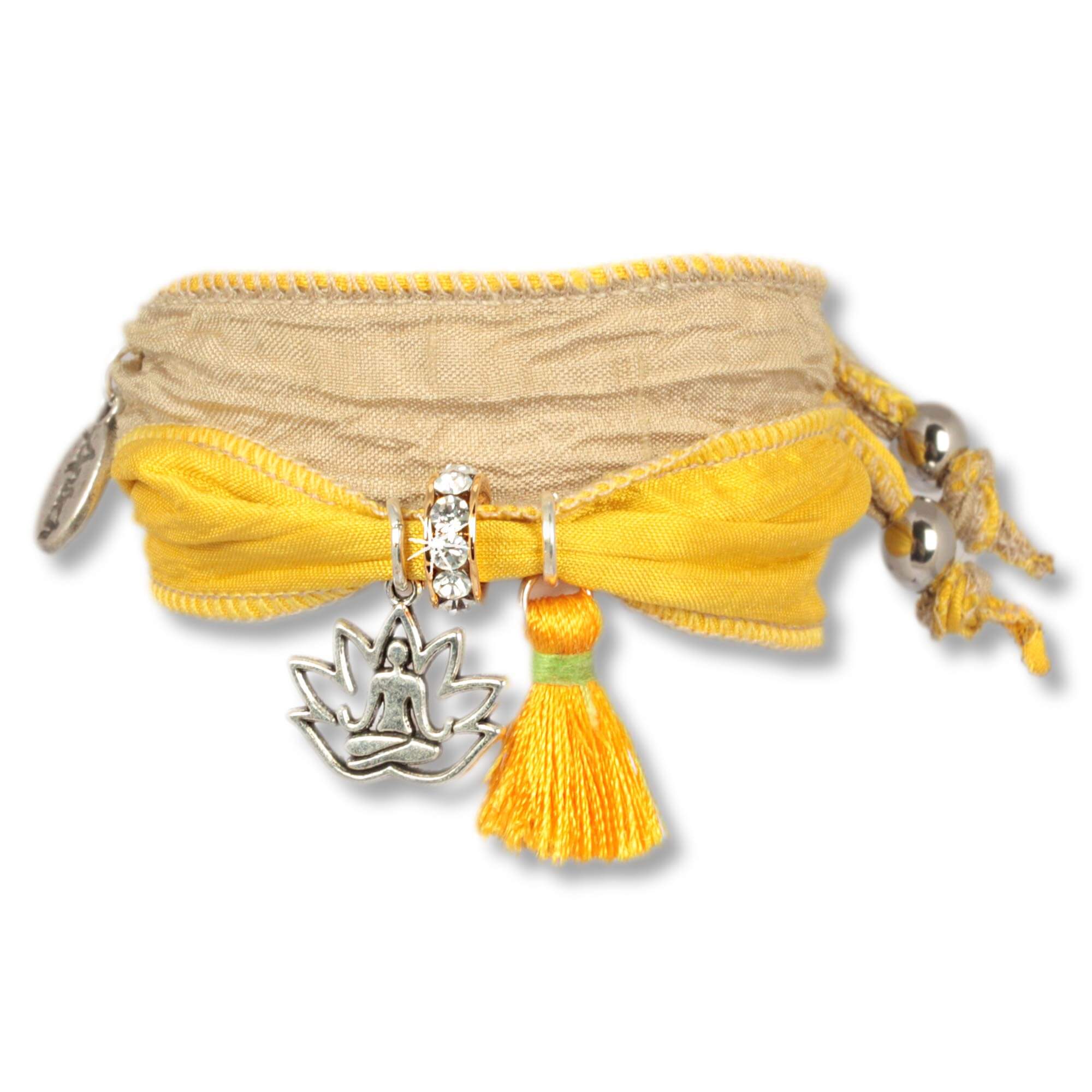 Yellow Nature -  Inner Peace bracelet from Indian Saris
