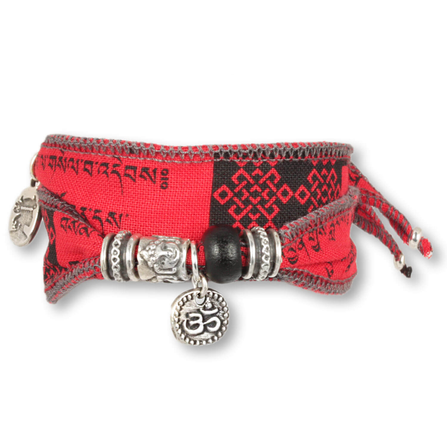 Fire Mantra - Tibetan Wish bracelet made from Tibetan prayer flags