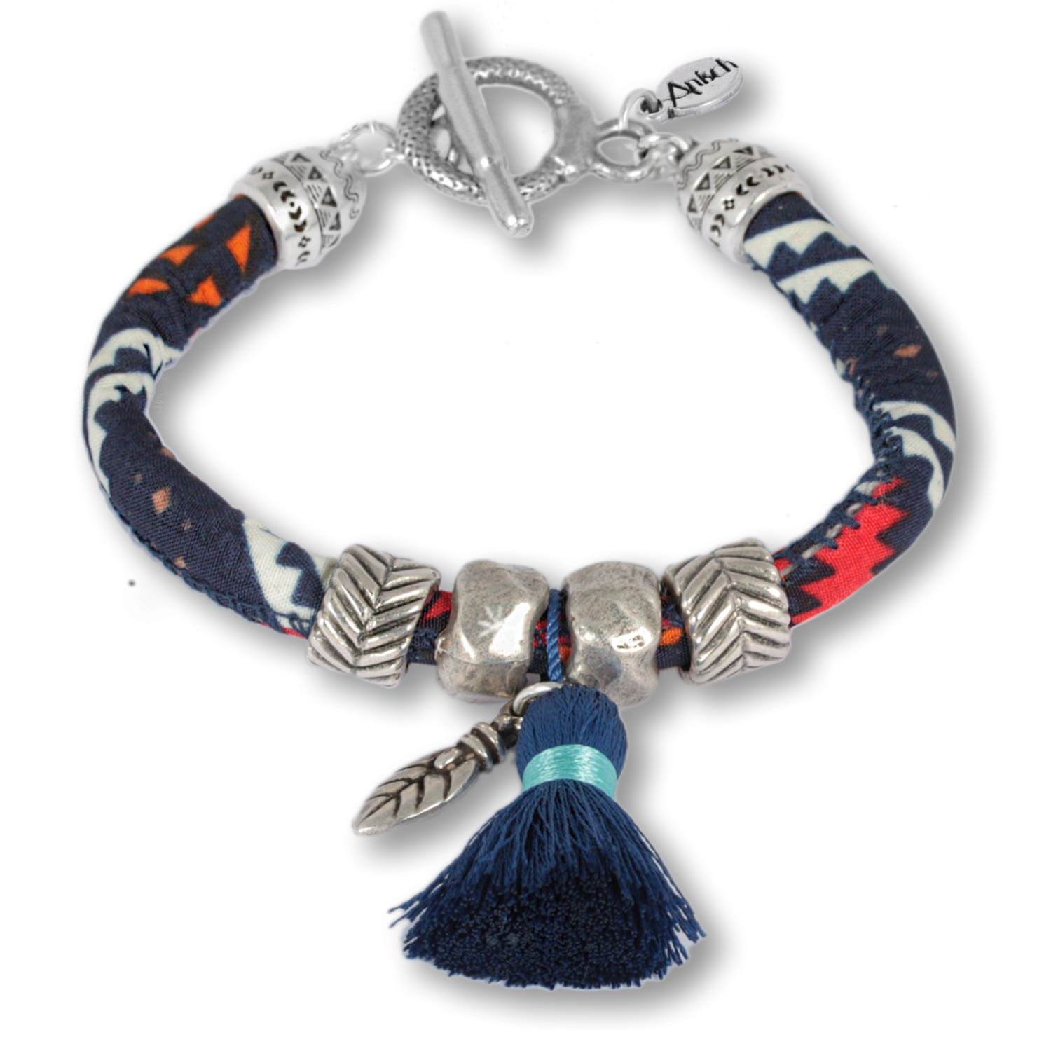 Indigo Feather - Ethno bracelet with traditional patterns