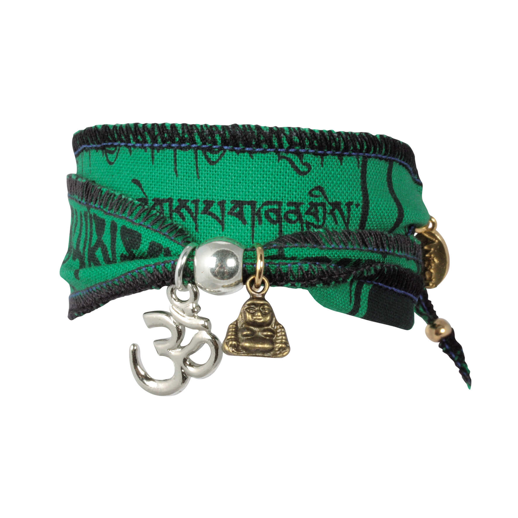 Water Om - Tibetan Wish bracelet made from Tibetan prayer flags