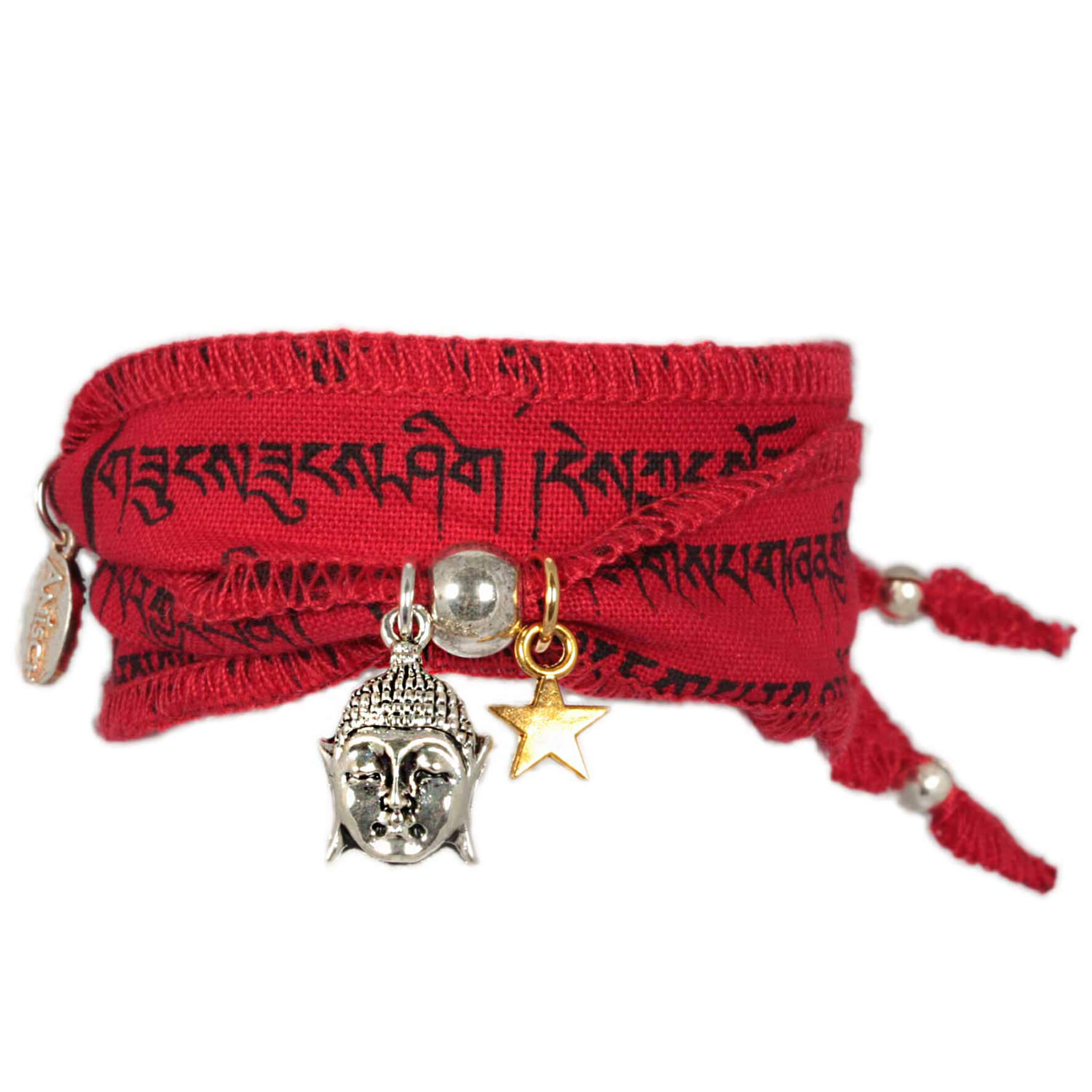 Fire Buddha - Tibetan Wish bracelet made from Tibetan prayer flags