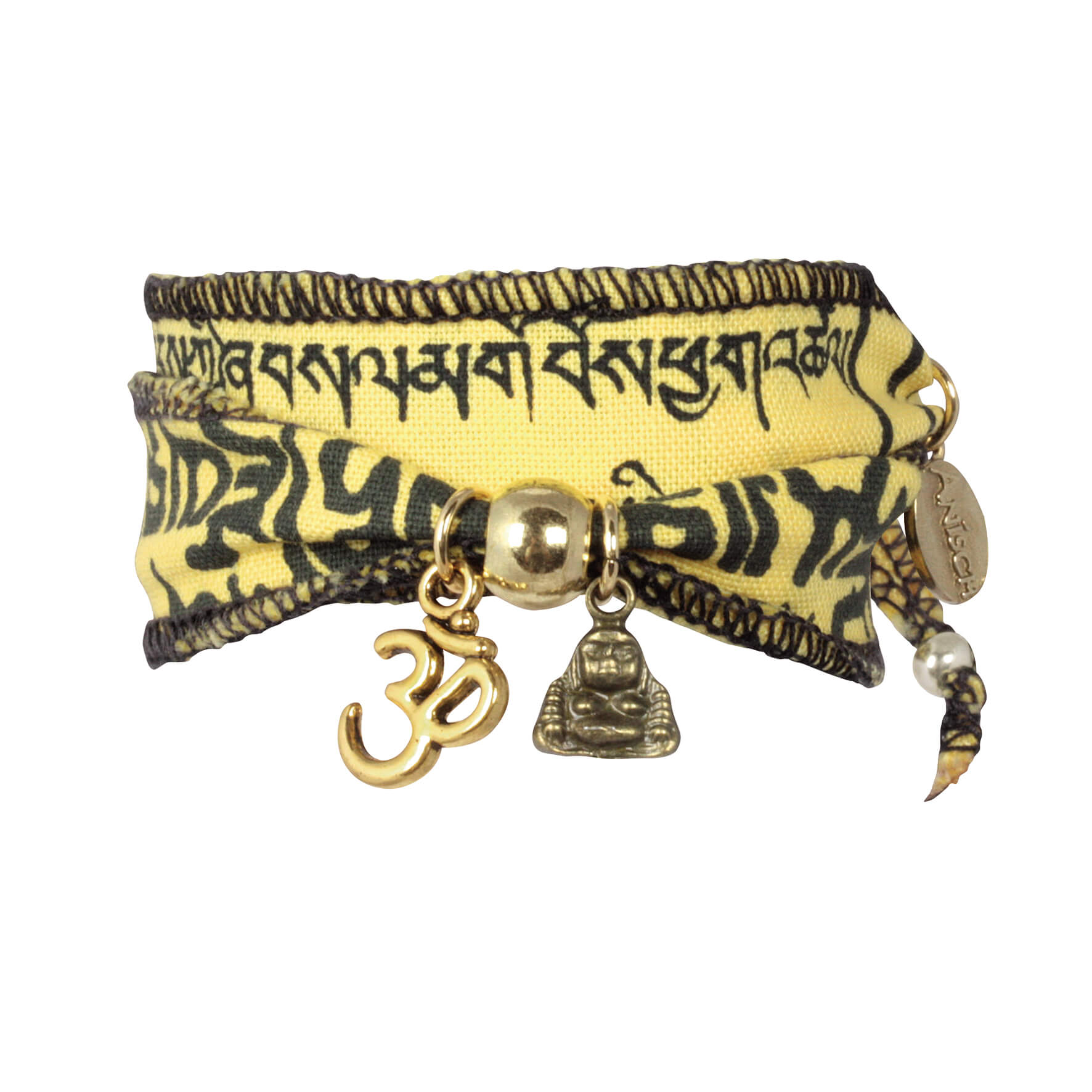 Earth Om - Tibetan Wish bracelet made from Tibetan prayer flags