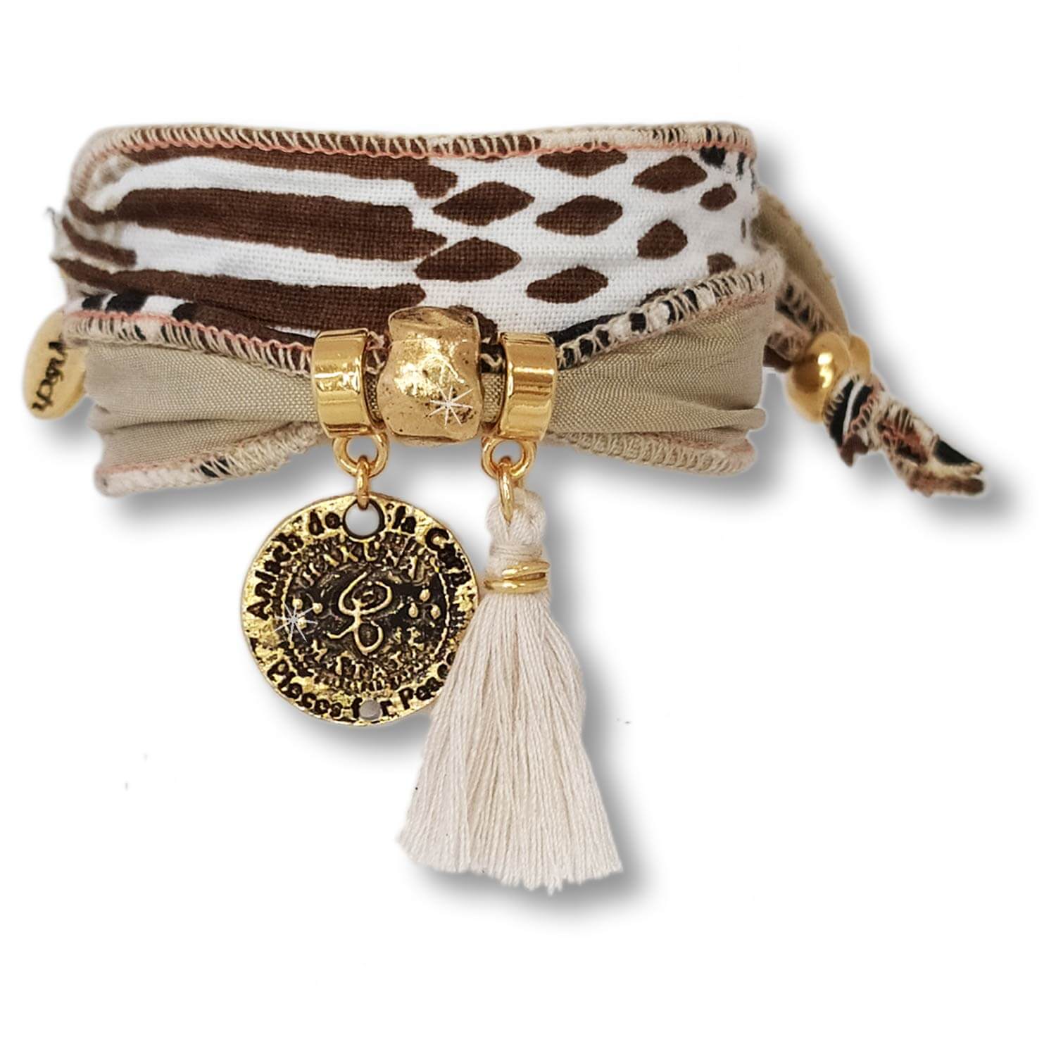 Desert Sand - Hakuna Matata wrap bracelet made of Kudhinda fabric