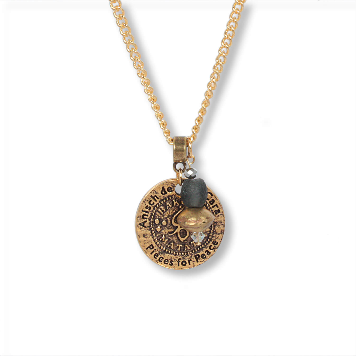 Big Coin - Hakuna Matata necklace Antique Gold, 45 - 50 cm