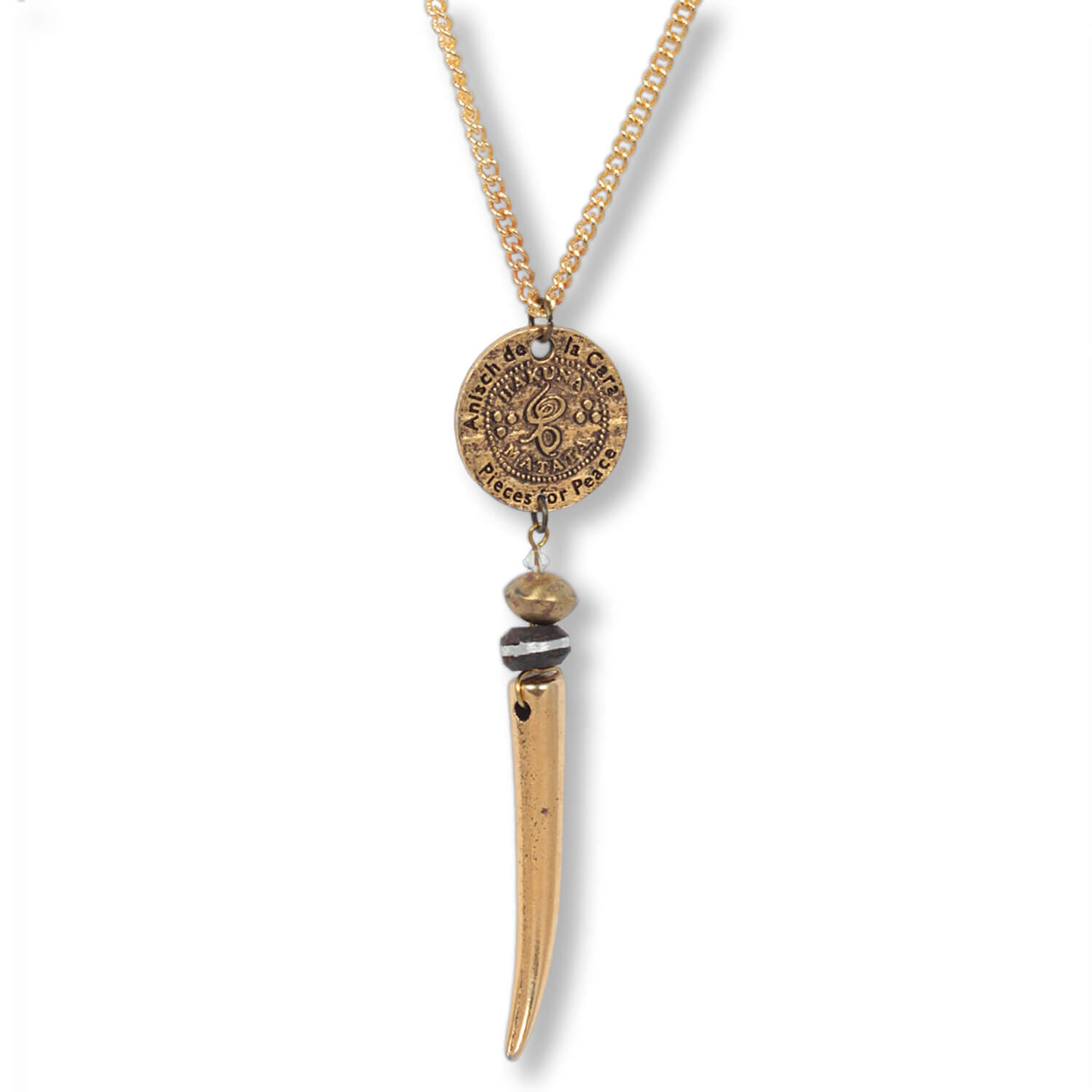 Tusk - Hakuna Matata necklace Antique Gold, 70 - 75 cm