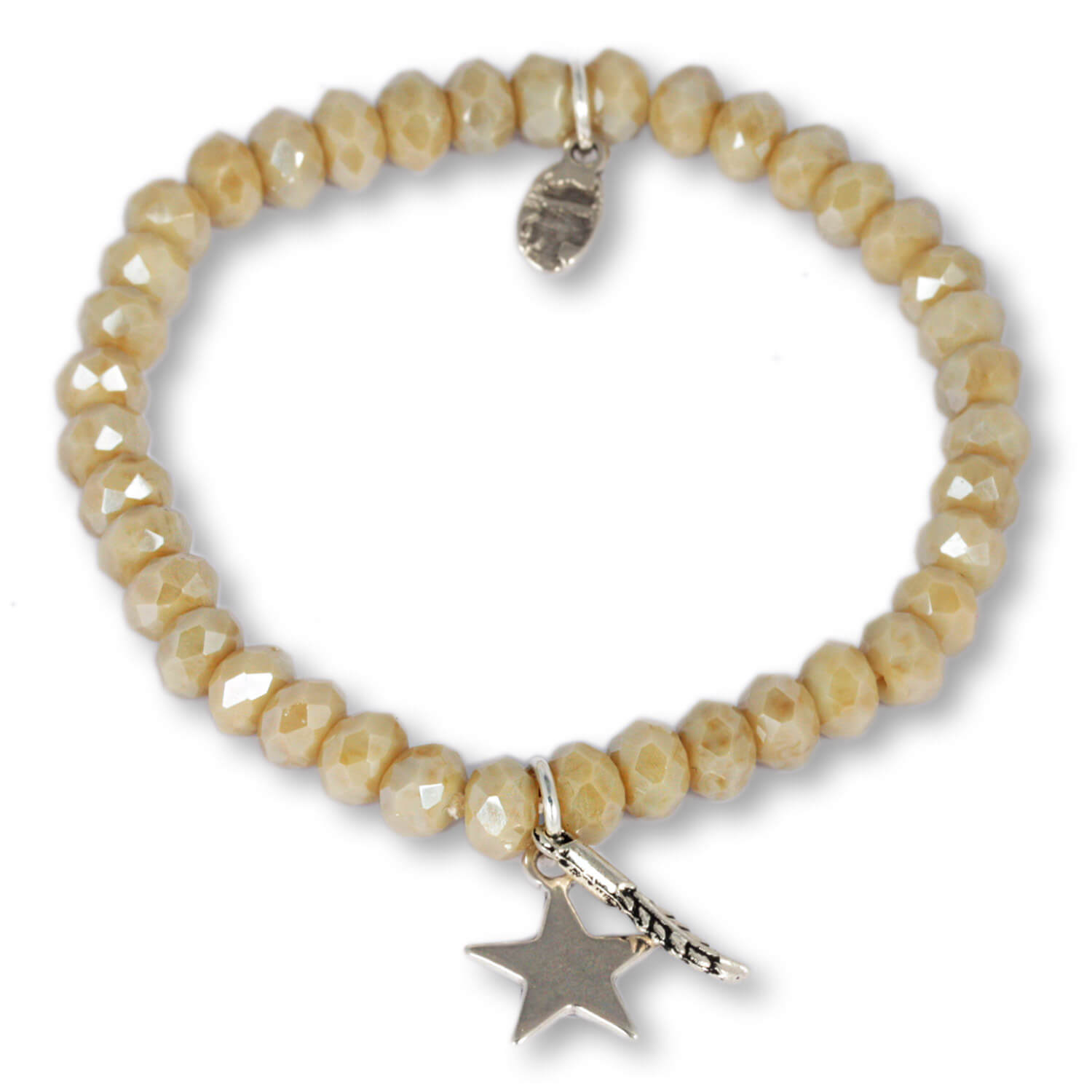 Caribic Blue Desertsand Glow- crystal bracelet with feather and star