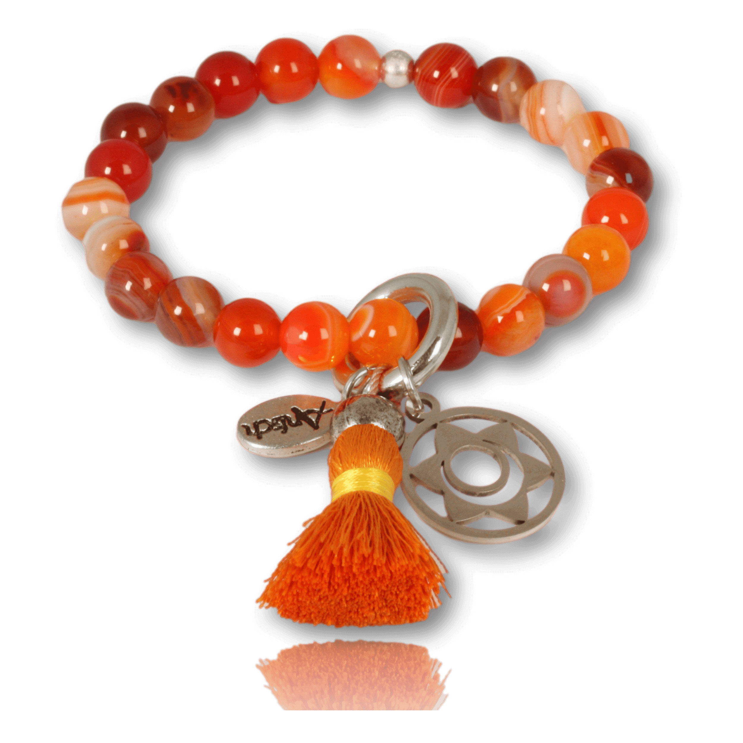 Carnelian gemstone bracelet silver-plated for your sacral chakra: zest for life & abundance