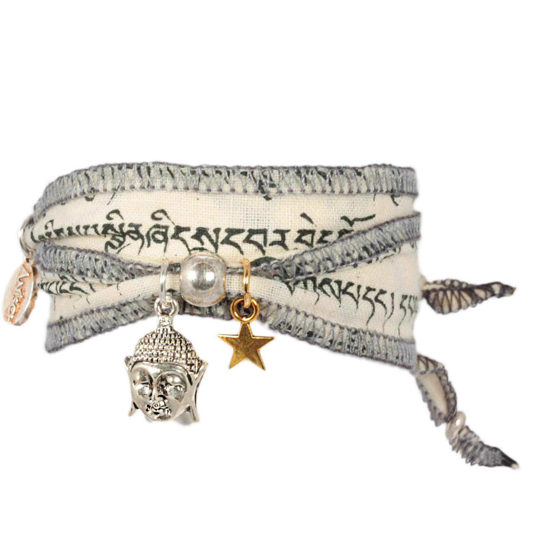 Wind Buddha - Tibetan Wish bracelet made from Tibetan prayer flags