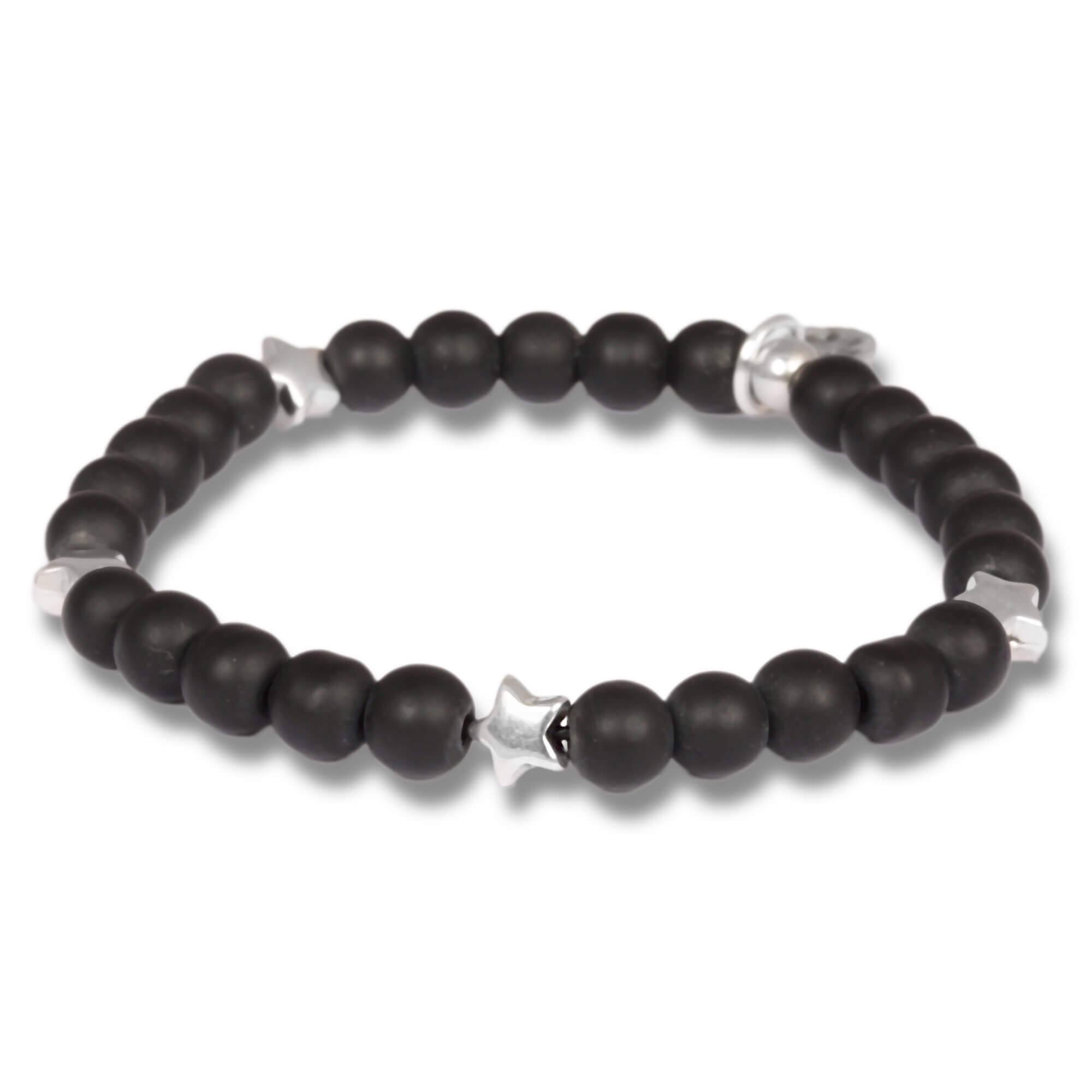 Matt Black Onyx Starseed – feines Edelstein Armband