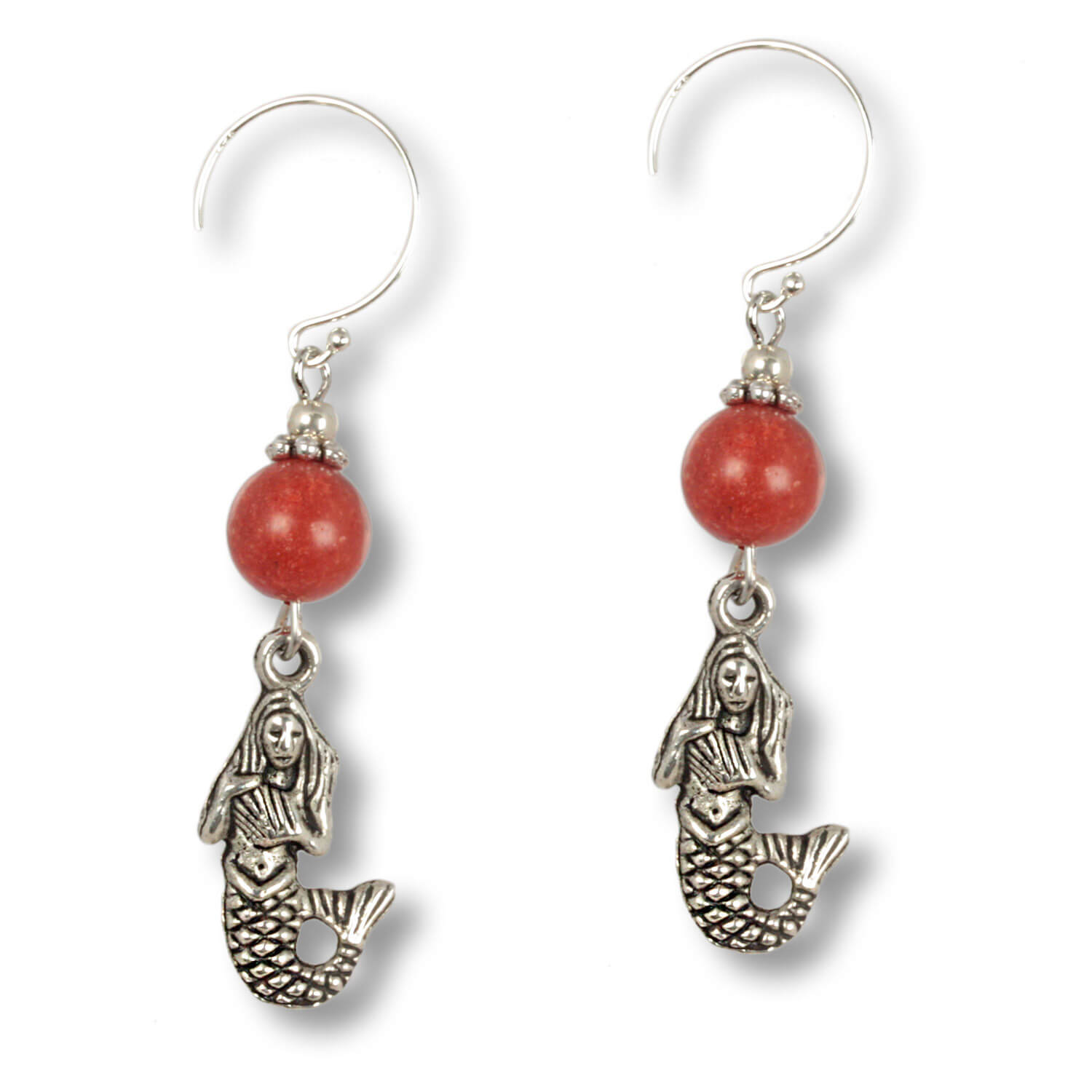 Red Coral - Ocean Daughters earring with coral